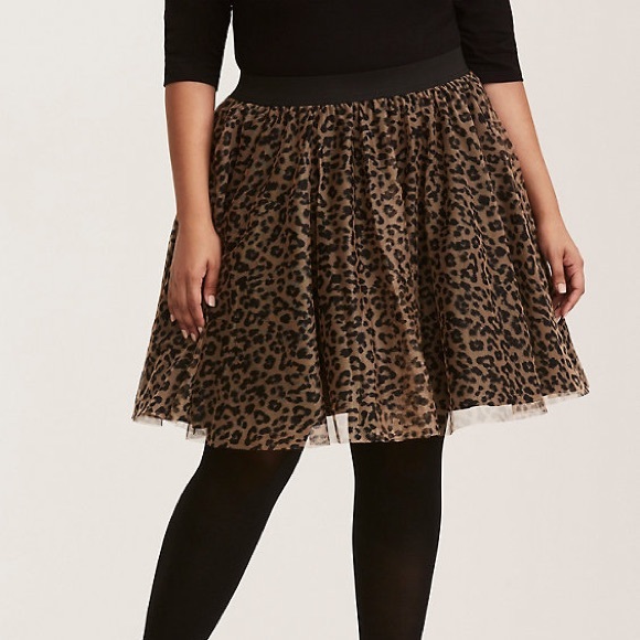 Torrid Leopard Print Mesh Tulle Mini Skirt - Picture 13 of 14